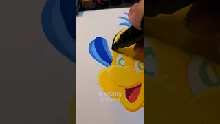 Drawing Flounder from Little Mermaid with Posca Markers