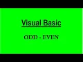 Visual Basic Program to check a number - - ODD number Or Even Number