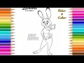 Relax Color Zootopia Coloring Page Judy Hopps Relax and Color for Kids