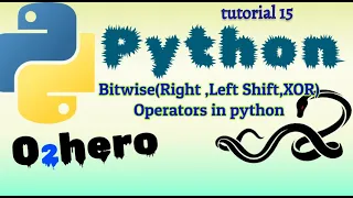 Bitwise Operators Left shift Right shift XOR in python Tutorial 15 Brain Power