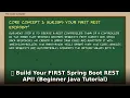 Java Spring Boot REST API Tutorial for Beginners Build Your First API