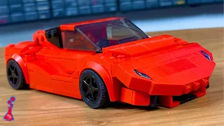 How To Build A LEGO Red Convertible Sports Car Tutorial. 