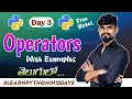 Operators in Python Python Operators With Examples Python programming in telugu 2023