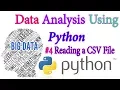 Reading a CSV file in Python - Python Data science Big Data Tutorial