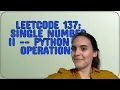 Codereview Leetcode 137 Single Number II -