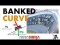 Banked Curve Physics - Uniform Circular Motion