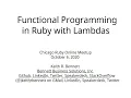 Functional Programming in Ruby with Lambdas