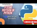 Y star pattern in python for loop star patterns python3 star patterns Y pyramid shape in python