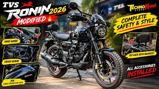 New TVS Ronin 2026 Accessories & Modification🔥|Crash Guard, Hand Guard, PPF & Top Rack with Backrest