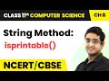 String Method isprintable - Strings Class 11 Computer Science Chapter 8 CBSE 2024-25