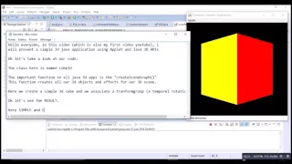 Java3D Tutorial 3D Cube Applet