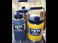 Yeti one gallon jug compared to half gallon jug and 64 oz Rambler bottle