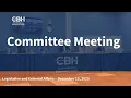 CBH Legislative and External Affairs Advisory Committee Meeting for December 15, 2025
