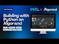 Building with Python on Algorand AlgoKit Live Coding Smart Contract