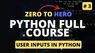 How to take user inputs in Python Command line inputs Python Tutorial - Python Full Course 2023