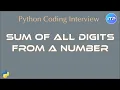 Sum of all Digits from a given number Frequently asked coding interview questions Java Python