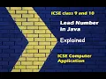 Lead number in Java Numbers in Java Computer Application ICSE