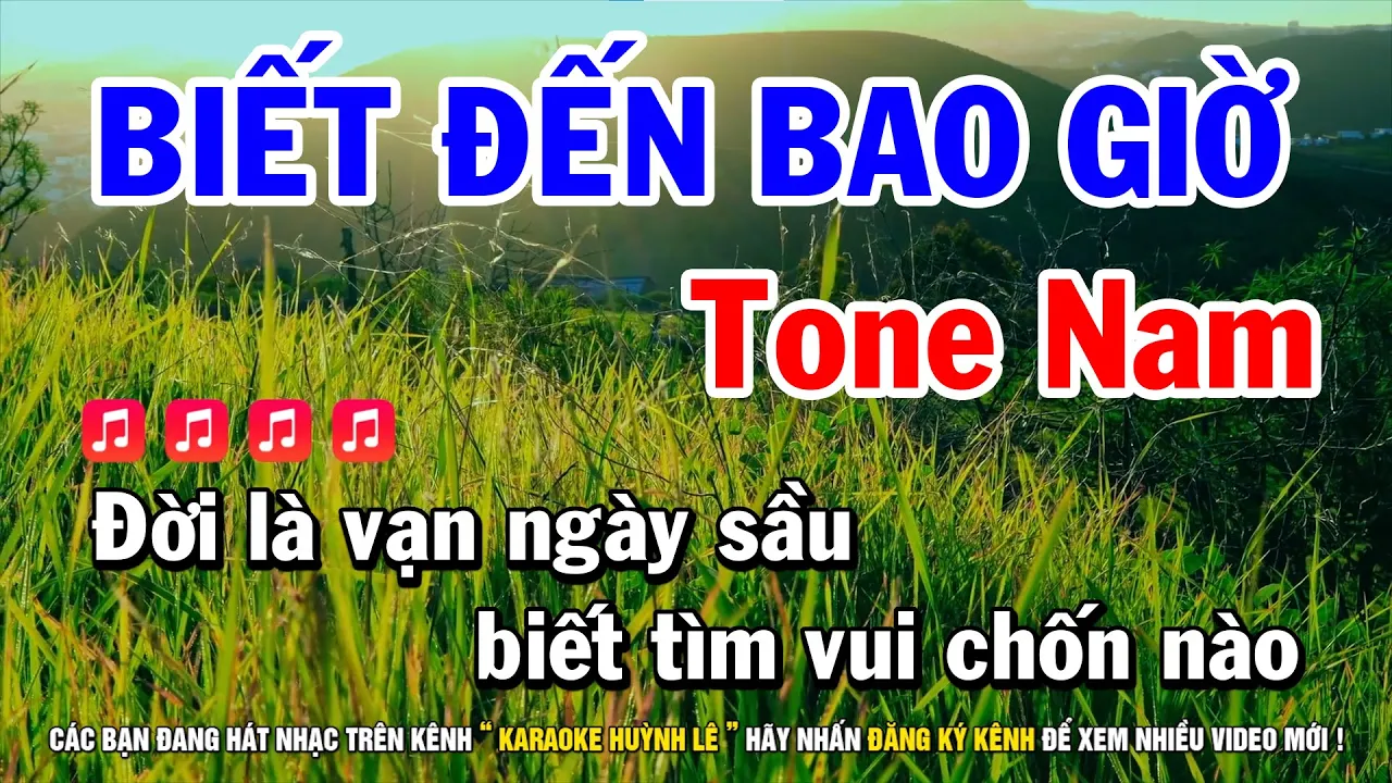 Karaoke Biết Đến Bao Giờ - Tone Nam Fm || Nhạc Sống Huỳnh Lê