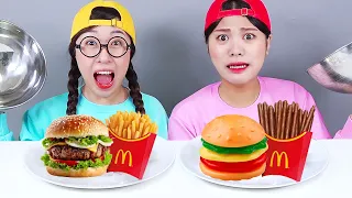 Thực tế VS Món tráng miệng sô cô la giả Thử thách DONA