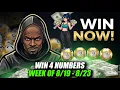 Numbers For WIN 4 LOTTERY Winners To Play - Week of