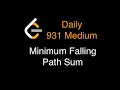 LeetCode 931 Minimum Falling Path Sum - Medium