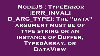 NodeJS TypeError ERR - INVALID