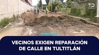 Vecinos denuncian falta de pavimento en calle donde murieron víctimas de combi en Tultitlán