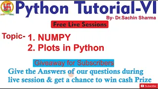 Python Tutorial 6 Numpy Plots in Python and MATPLOTLIB