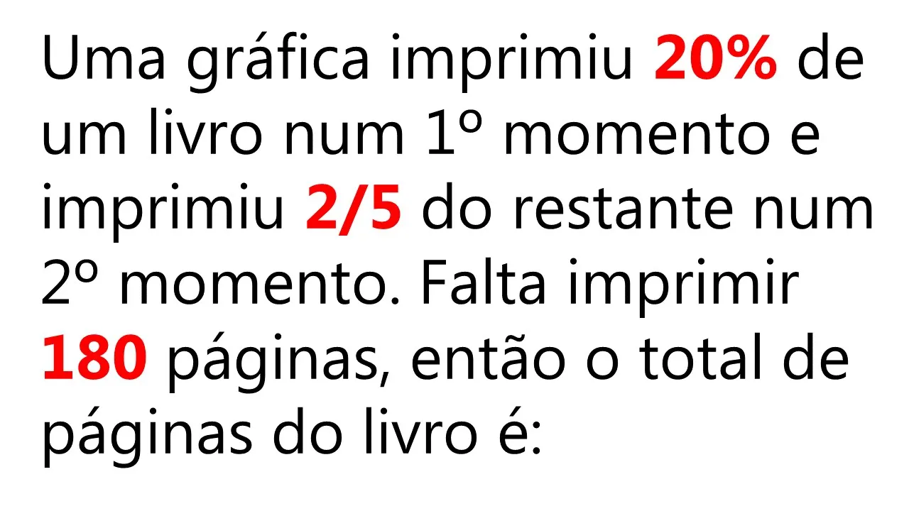 1 QUESTÃO SHOW DE CONCURSO PUBLICO DE MATEMÁTICA PORCENTAGEM - IBFC (Fração)