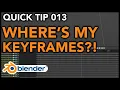 Blender Quick Tip 013 - Find Lost Keyframes In Blender