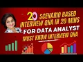 20 Data Analyst Interview Questions Answers in 20 Minutes - Must Watch