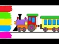 Preschool Train Coloring Pages for Kids to Learn Colors - Coloring Pages for Children