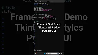 Tkinter Frame Grid Layout Basics GUI Tutorial