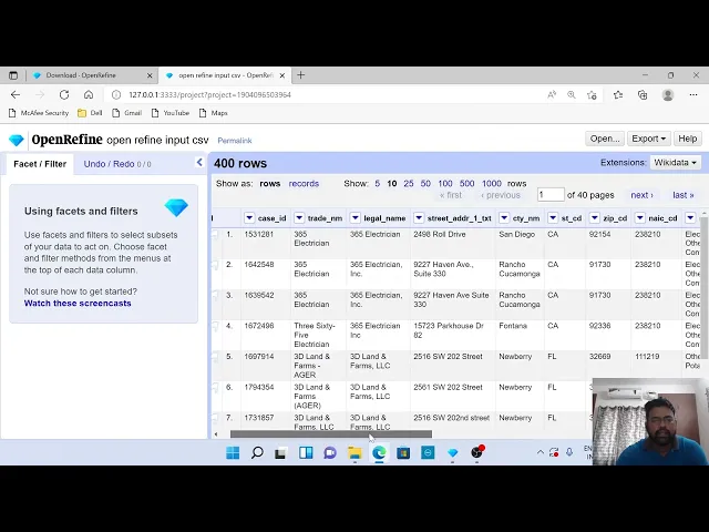Cleaning data with OpenRefine