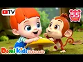 Download Lagu 🐵Lima Monyet Kecil Melompat, Jangan Jatuh! 😆 | Kumpulan Lagu Anak Indonesia | Domi Kids