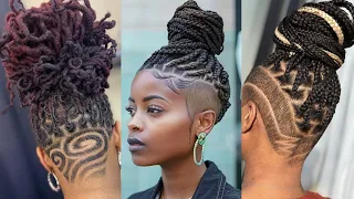 Tapered Cut Box braids with shaved side for Black Women Achieve a Bold Head-Turning Look