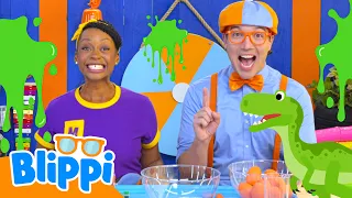 Blippi y Meekah juegan con huevos de Dinosaurio y Slime 🦖  Blippi Español