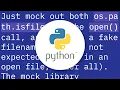 Python testing using a fake file with mock io StringIO