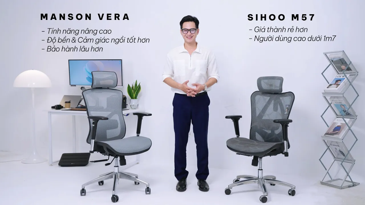 Outline Video Manson Vera VS Sihoo M57 | Best Phân Khúc 4 Triệu Chọn Ghế Nào Đây???