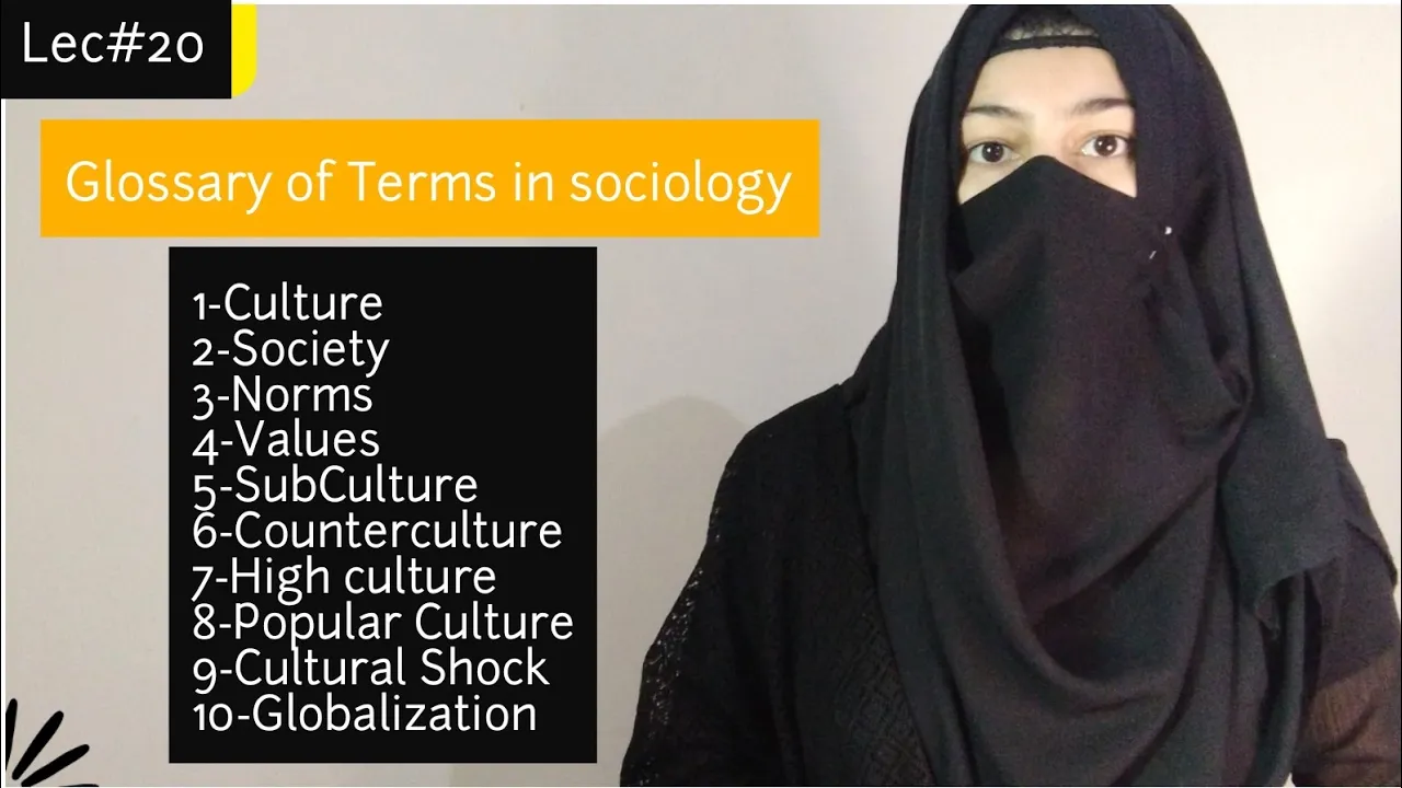 Glossary of Terms in sociology || Part 1 || culture and it's Types| society | norms and values