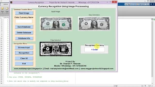 Currency Recognition Using Image Processing Full Matlab Project Code Currency Prediction