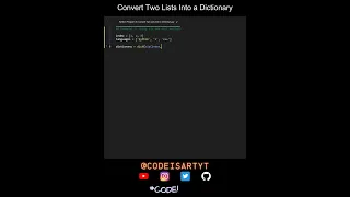 Convert Two Lists Into a Dictionary in Python Python Examples Python Coding Tutorial Python