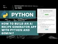 How to Build an AI Recipe Generator with Python Tkinter and Gemini Machine learning projects