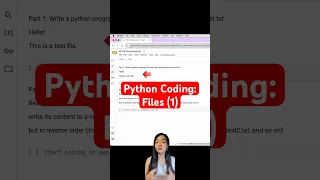 Part 1 How to read from files and write to files using python coding