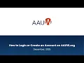 How to Login or Create an Account on AAUW org