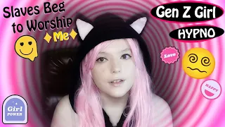 Gen Z Girl Slaves Beg to Worship Hypnosis Brainwashing