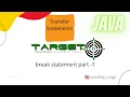Java Control Transfer Statement Part 1 break statement in java