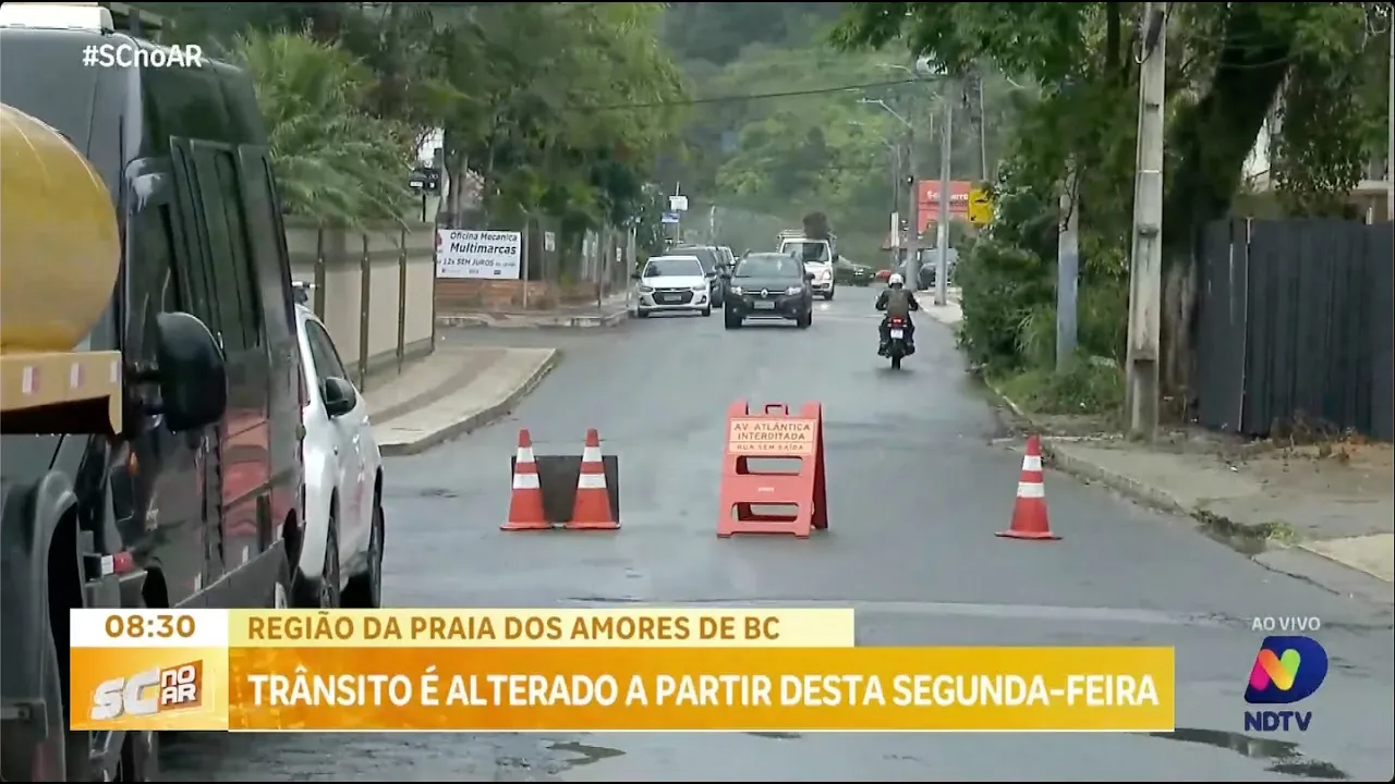 Trânsito é alterado na região da praia dos amores, em BC