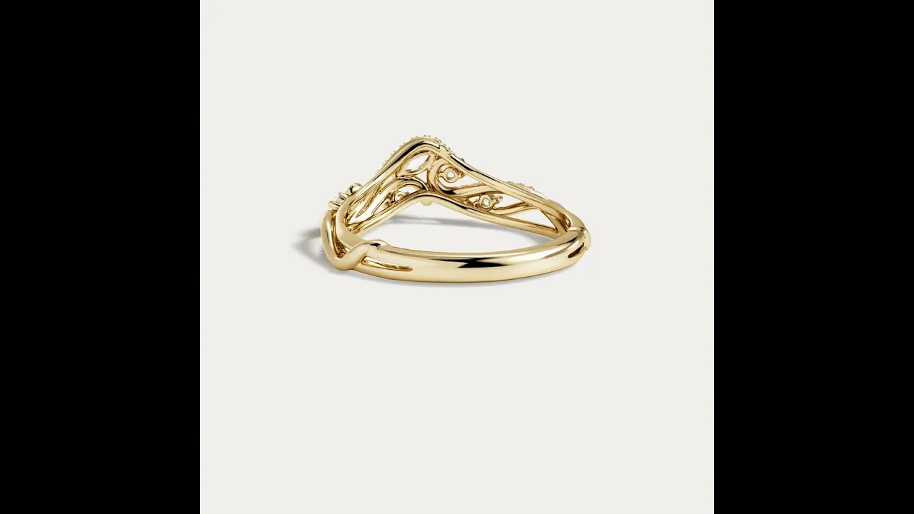 Marquise and Round Lab-Grown Diamond Twisted Curved Wedding Band