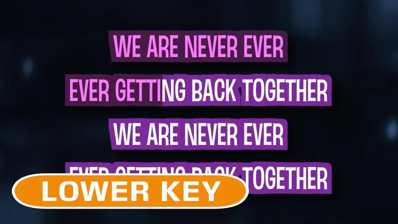 We Are Never Ever Getting Back Together (Karaoke Lower Key) - Taylor Swift We Are Never Ever Getting Back Together (Karaoke Lower Key) - Taylor Swift